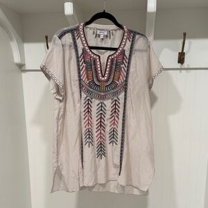 Johnny Was Boho Drape Tunic Top size XL